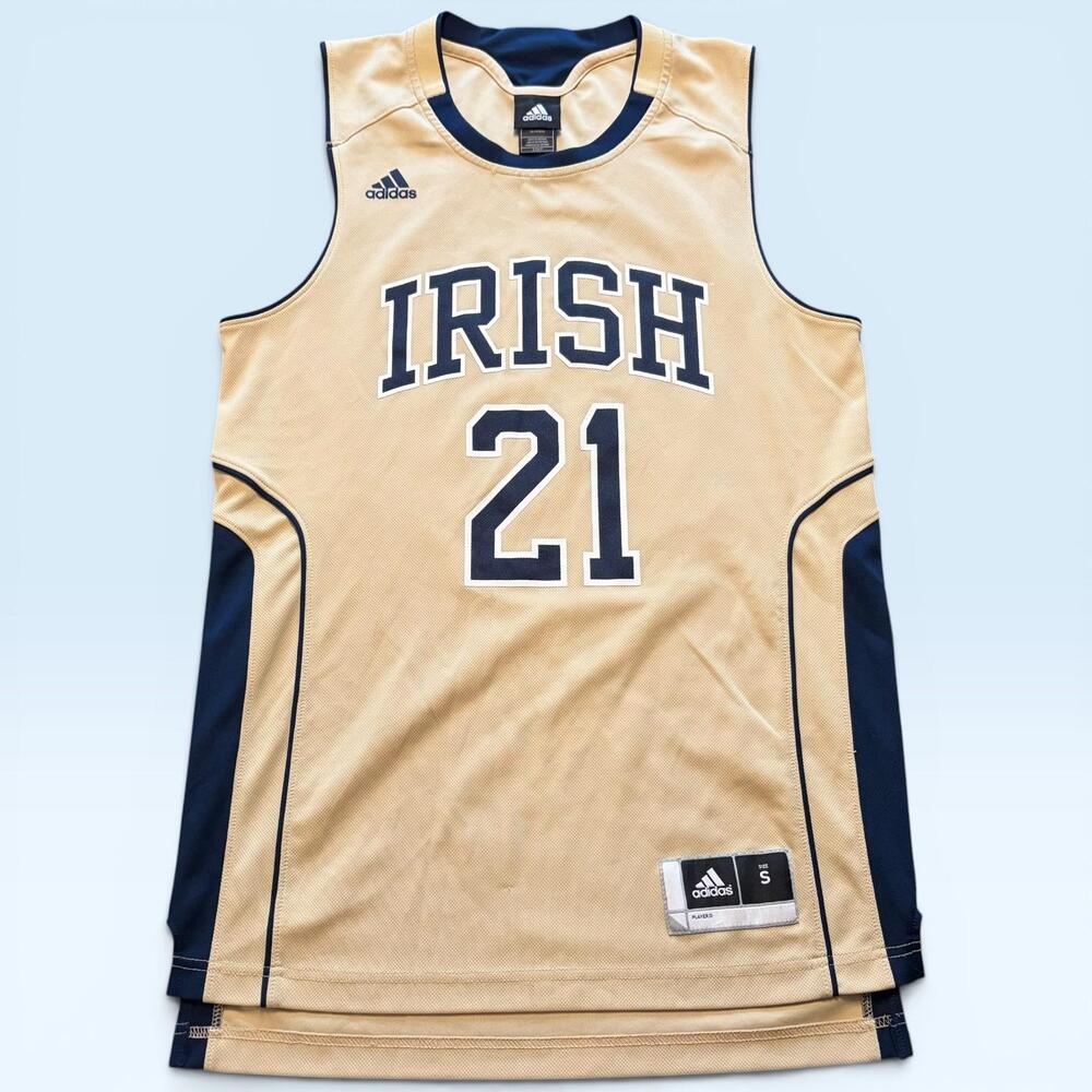 Notre Dame Fighting Irish Jersey Mens Small Gold NCAA Basketball Adidas #21